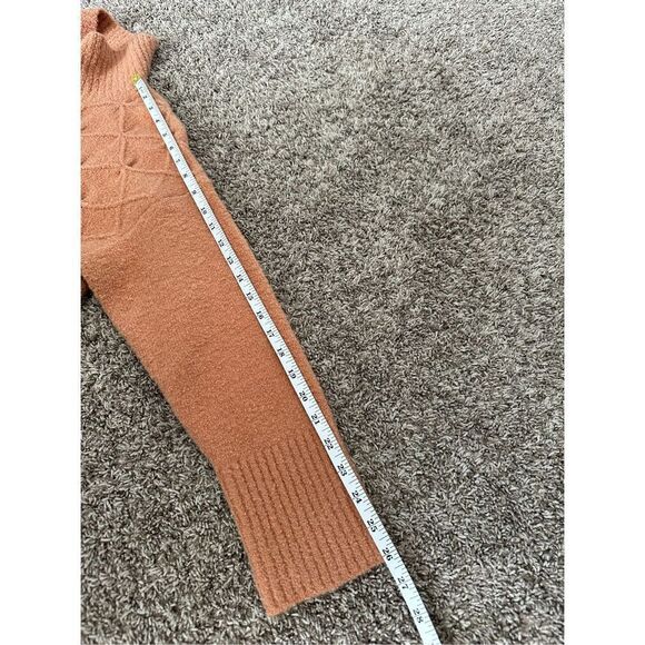 Free People Jaci Sweater Dress S Long Sleeve Mock Neck Knit Textured Wool “Doe” - Picture 14 of 16